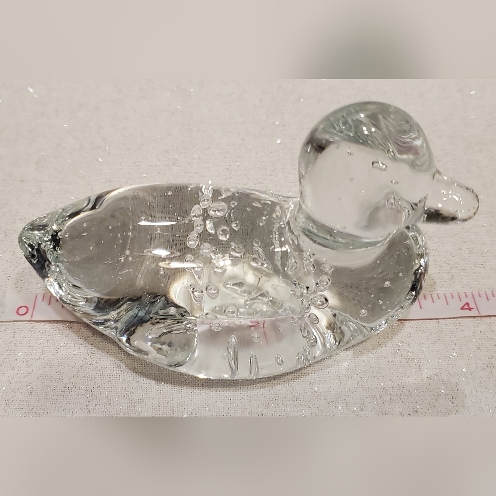 Vintage Lead crystal duck figurine 4"